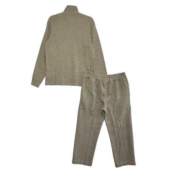 Polo Ralph Lauren Sweatsuit Set Top+Bottoms Men's Sz S/M Beige 1/4 Zip Cozy Knit - Picture 2 of 7
